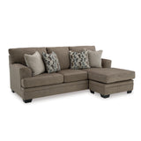 Signature Design by Ashley Stonemeade Casual Right-Arm Facing Sofa Chaise with 4 Toss Pillows, Dark Brown Signature Design by Ashley