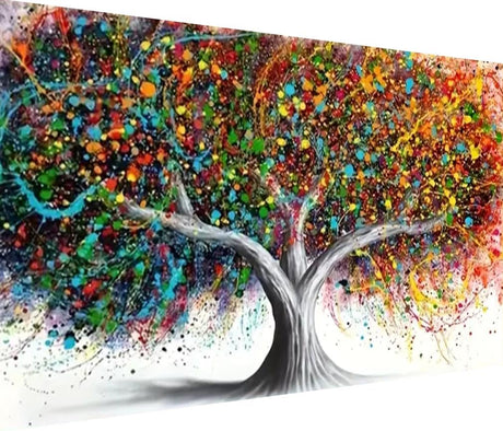 BOHADIY 5D Tree Diamond Painting, Diamond Painting Tree Kits for Adults，Colorful Tree DIY Full Drill Crystal Rhinestone Arts and Crafts, Gem Art Paints with Diamond Home Wall Decor 27.5 X 15.7inch BOHADIY