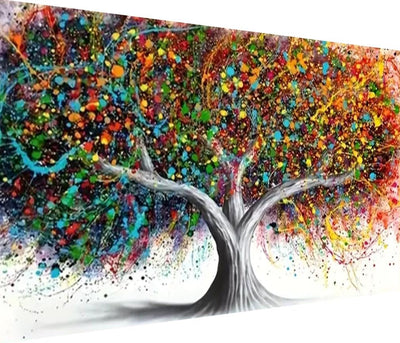 BOHADIY 5D Tree Diamond Painting, Diamond Painting Tree Kits for Adults，Colorful Tree DIY Full Drill Crystal Rhinestone Arts and Crafts, Gem Art Paints with Diamond Home Wall Decor 27.5 X 15.7inch