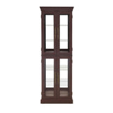 YiaFurio Lighted Display Cabinet Corner,Glass Curio Cabinet with Lights & Adjustable Shelves for Kitchen,Living Room,Office(Free Standing,Light Bulb Include) YiaFurio