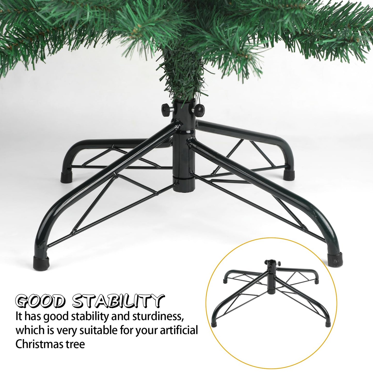 CCINEE Metal Christmas Tree Stand, Universal Folding Xmas Tree Stand 15.7 Inch Replacement Tree Stand Base for 3 Ft to 6 Ft Christmas Artificial Trees Fake Tree, Green