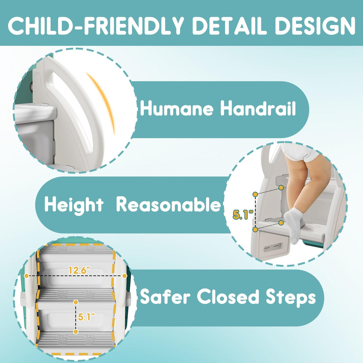 8 in 1 Toddler Slide Set, Kids Slide for Toddlers, Toddler Climber Slide PlaySet with Basketball Hoop,Outdoor Indoor Playground for Toddlers Upgraded MOCUTEEN