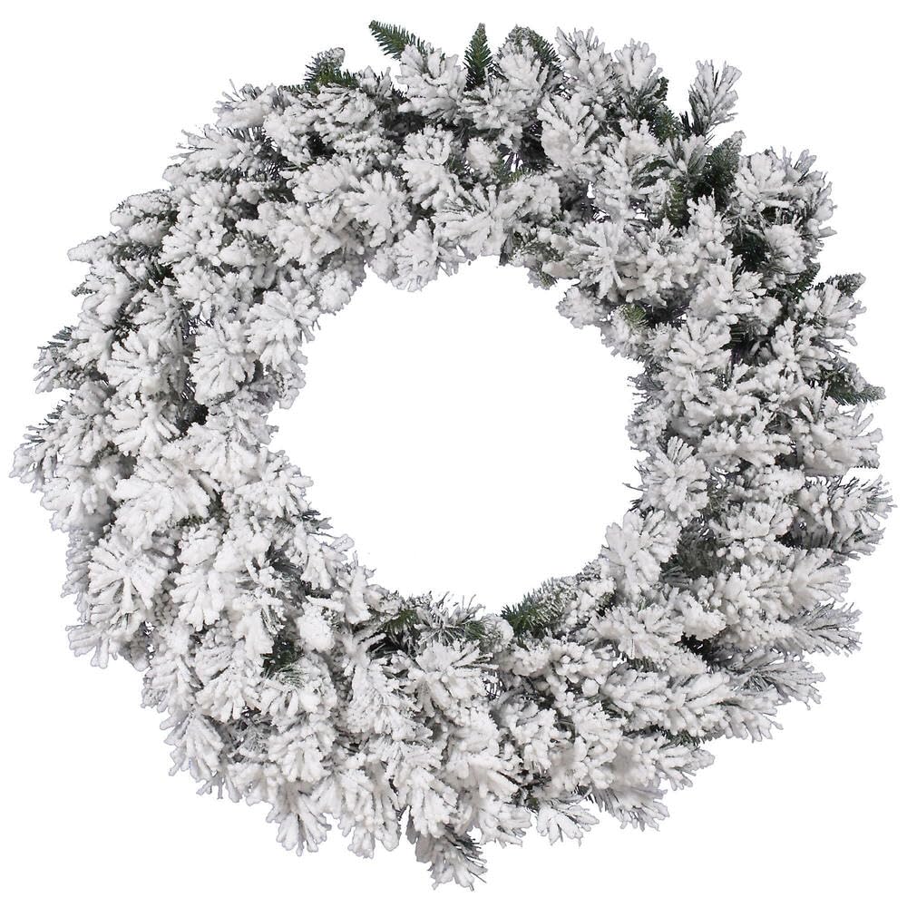 Vickerman 48" Flocked Snow Ridge Artificial Christmas Wreath, Unlit