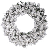 Vickerman 48" Flocked Snow Ridge Artificial Christmas Wreath, Unlit Vickerman