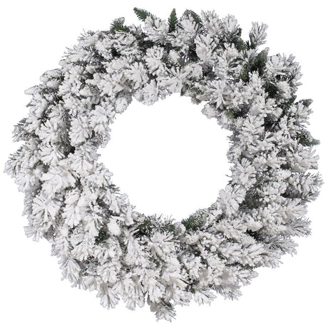 Vickerman 48" Flocked Snow Ridge Artificial Christmas Wreath, Unlit Vickerman