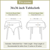 Faux Linen Small Square Tablecloth Farmhouse Waterproof Neutral Table Cloth Washable Table Cover for Indoor Outdoor Home Kitchen Dinning Room 36 x 36 Inch Trczzone