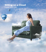 Welzona Loveseat Sofa, 51" Love Seat, Comfy Corduroy Small Loveseat for Small Spaces, Tool-Free Setup Couch for Bedroom, All-Wood Couches for Living Room, No Pillow Included, Green Welzona