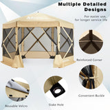 MASTERCANOPY Portable Screen House Room Pop up Gazebo Outdoor Camping Tent with Carry Bag(12x12, Beige) MASTERCANOPY