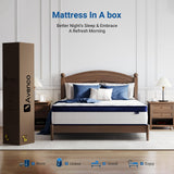 Avenco King Mattress, Hybrid King Size Mattress in a Box, 12 Inch King Size Mattresses with Comfort Foam and Pocket Coils for Pressure Relief Motion Isolation Avenco