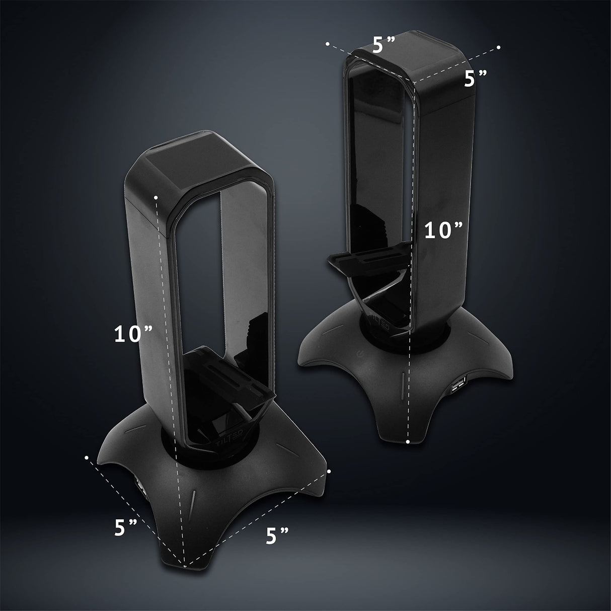 Tilted Nation RGB Headset Stand and Gaming Headphone Stand for Desk Display with Mouse Bungee Cord Holder with USB 3.0 Hub for Xbox, PS4, PC - Perfect Gaming Accessories Gift Tilted Nation