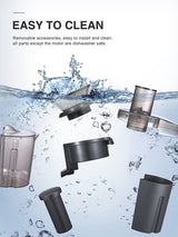 Qcen Juicer Machine, 500W Centrifugal Juicer Extractor with Wide Mouth 3” Feed Chute for Fruit Vegetable, Easy to Clean, Stainless Steel, BPA-free (Black) QCen