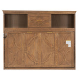 Harper & Bright Designs Twin Size Murphy Bed, Wood Murphy Bed Wall Bed with Charging Station, Shelves and a Drawer, Wood Harper & Bright Designs