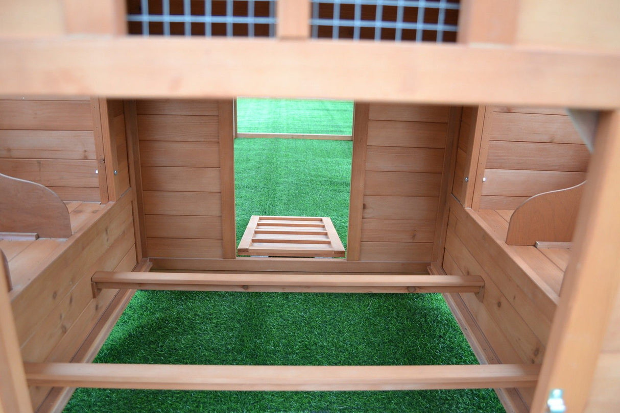 Omitree 10' ft Wood Chicken Coop Backyard Hen Run House Chicken 6 Nesting Box & Run Omitree