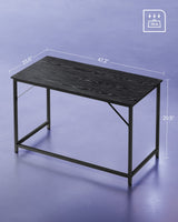 VASAGLE Computer Desk, Gaming Desk, Home Office Desk, for Small Spaces, 23.6 x 47.2 x 29.5 Inches, Industrial Style, Metal Frame, Black with Wood Grain ULWD039B56 VASAGLE