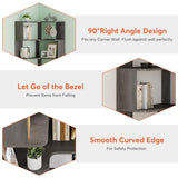 Tribesigns 6-Tier Corner Bookshelf, 64.9 Inch Tall Bookcase with Anti-Drop Panel, Industrial Freestanding Corner Shelf Display Rack Storage Organizer for Home Office, Living Room, Grey Tribesigns