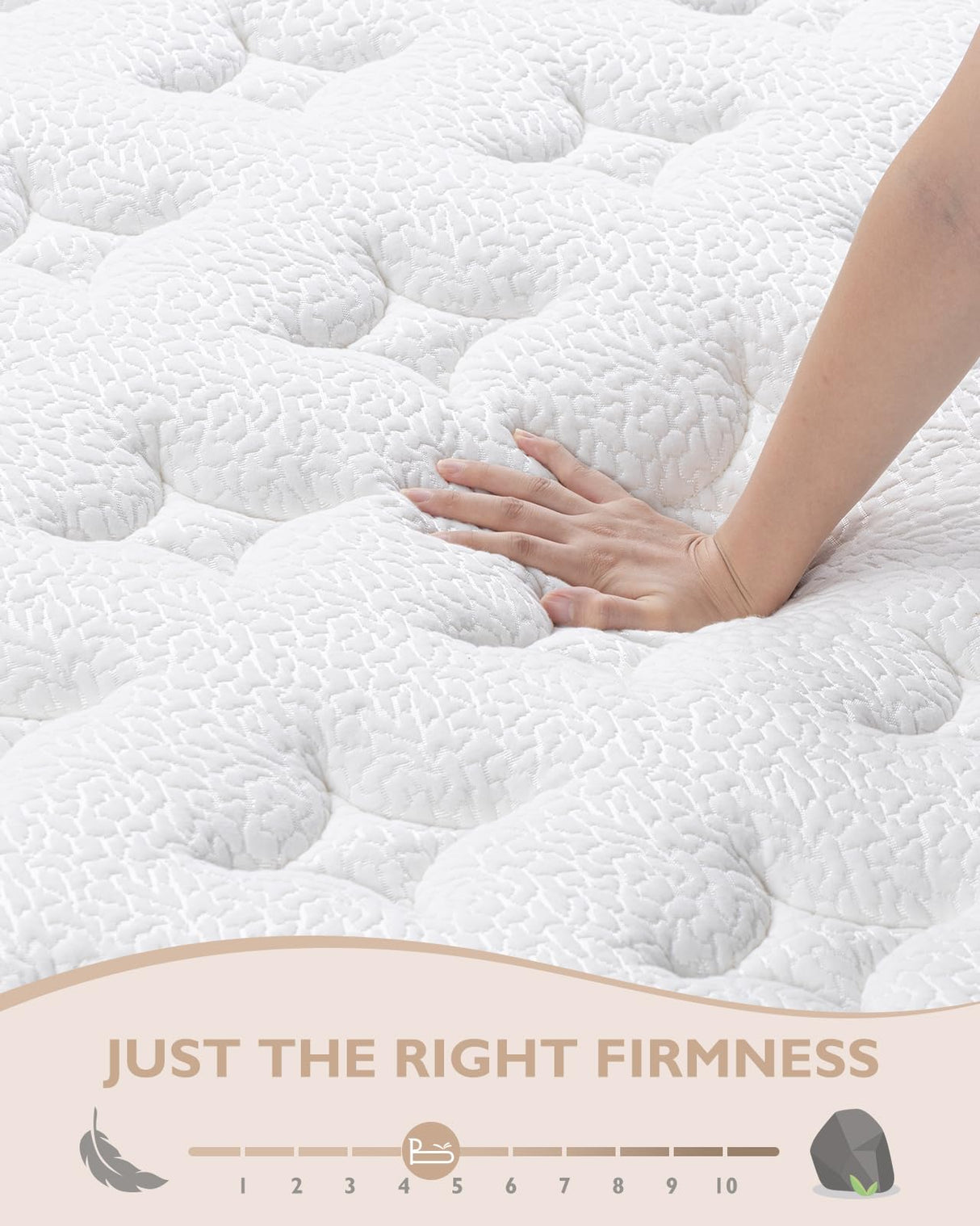 BedStory King Size Mattress - 14 Inch Hybrid Mattress in a Box - Individually Wrapped Coils for Motion Isolation and Pressure Relief BedStory
