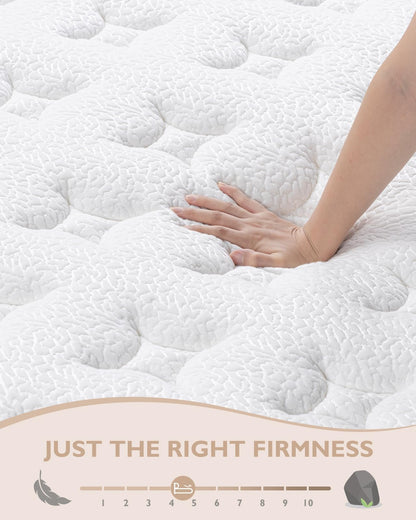 BedStory King Size Mattress - 14 Inch Hybrid Mattress in a Box - Individually Wrapped Coils for Motion Isolation and Pressure Relief