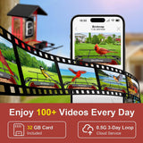 birdsnap® APS - Metal Bird Feeder with Camera Solar Panel 32GB Card, AI Identify 10000+ Birds Camera Feeder, 2K HD Live View Auto Record Bird Video, Ideal Xmas Gift for Bird Lovers birdsnap