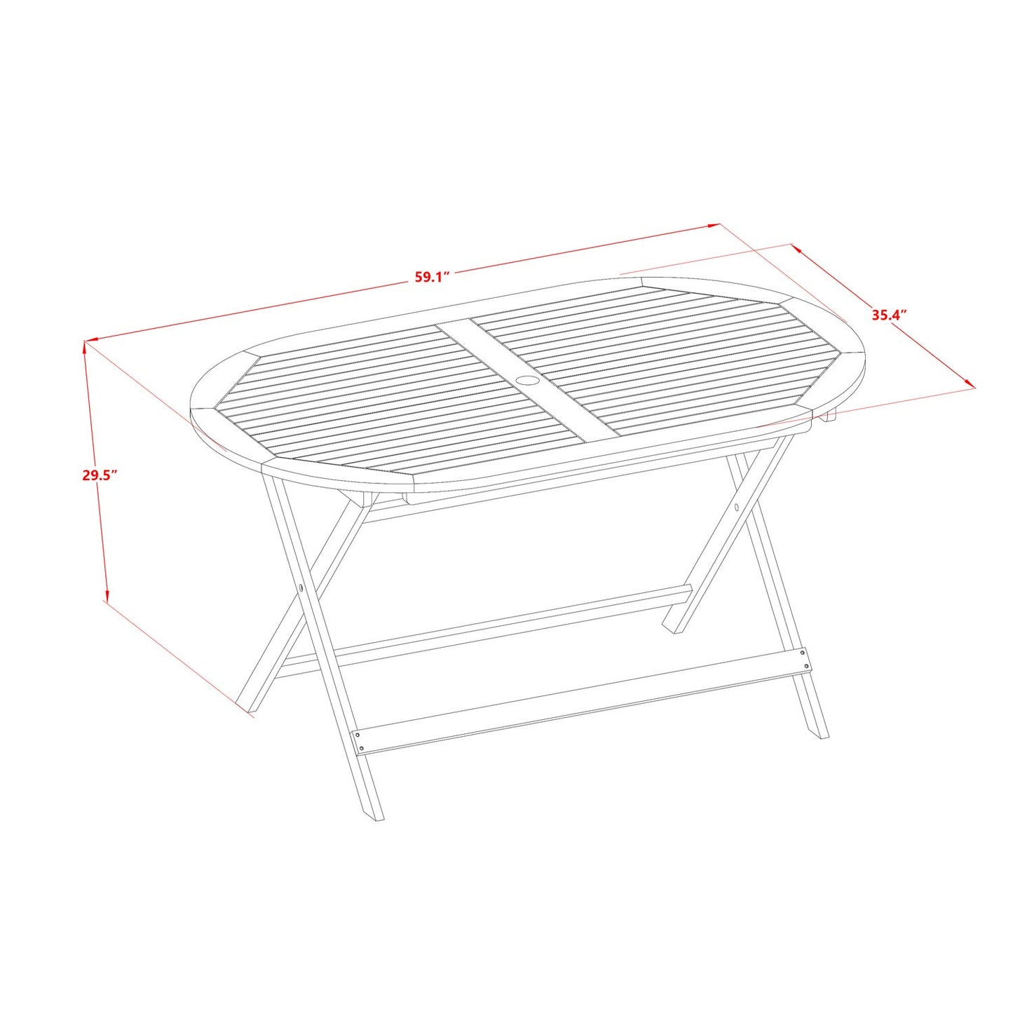 East West Furniture DICM52CANA Diboll 5 Piece Patio Dining Set includes an Oval Outdoor Acacia Wood Table and 2 Folding Arm 2 Side Chairs, 36x60 Inch, Natural Oil - WoodArtSupply