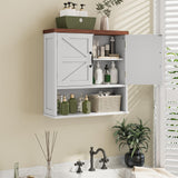 Smuxee Farmhouse Bathroom Cabinet Wall Mounted, Bathroom Medicine Cabinet with Adjustable Shelf, Bathroom Cabinet for Bathroom, Living Room, Laundry Room Smuxee