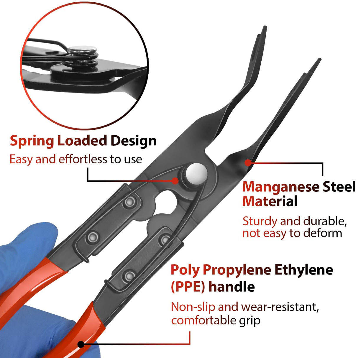 Keze 3 Pcs Auto Clip Pliers Set and Fastener Remover,Car Trim Rivet Removal Pry Tool Repair Kit with Storage Bag for Automotive Door Panel,Upholstery,Dashboard,Plastic Fasteners Keze