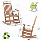 FUNBERRY Patio Rocking Chairs Set of 2,Poly Lumber Rocker,All Weather Rocking Chair Outdoor,High Back Porch Rocker,Cracker Barrel Rocking Chairs for Porch,360lbs FUNBERRY