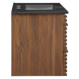 Modway Render 36" Wall-Mount Bathroom Vanity in Walnut Black Modway