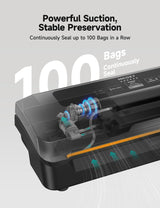 HiCOZY Vacuum Sealer, Vacuum Sealer Machine for Food, Food Sealer, 85Kpa(25.1 Hg) Full Automatic Handle Locked Design, Build-in Cutter, Compact Design With All Starter Kits, 5-Year Quality Commitment Hicozy