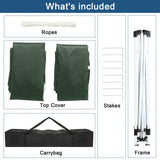 Outvita 6.5x6.5ft Pop Up Canopy Tent, Outdoor Instant Shelter Folding Canopy with 4 Side Walls and Carry Bag for Commercial Events, Party, Backyard BBQ, Camping Green Outvita