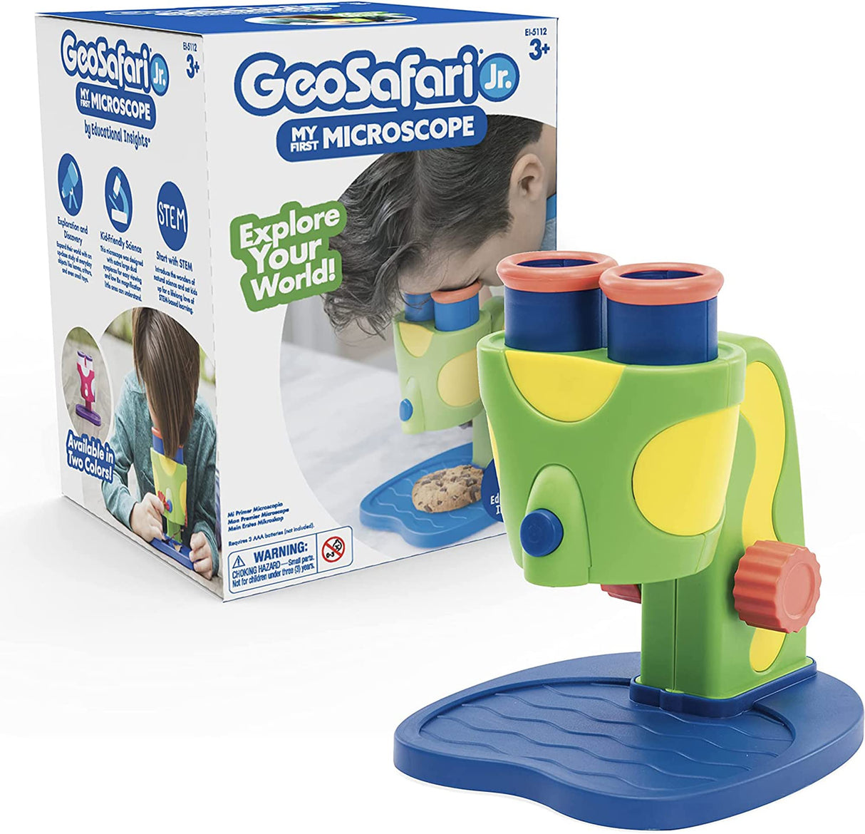 Educational Insights GeoSafari Jr. My First Kids Microscope Toy, Preschool Science, STEM Toy, Classroom Must Haves, Ages 3+ Educational Insights