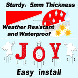 Outdoor Christmas Decorations -Joy Nativity Sets for Christmas Outdoor Xmas Nativity Lawn Religious Scenes Yard Decor with Stake for Home Lawn Pathway Walkway, Red, White mishunyus