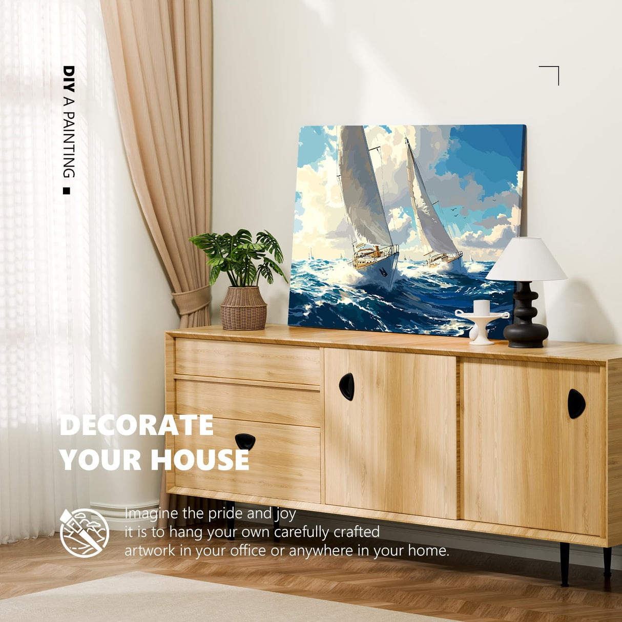 KANEDESG Paint by Numbers kit for Adults Beginners, Adult Paint by Number Kits, 16x20Inch Canvas Ocean Landscape Easy Acrylic DIY Painting Crafts,Drawing Paintwork for Adults Beginner KANEDESG