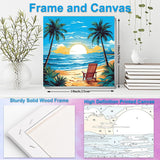 Artunion Framed Paint by Numbers Kit for Adults Beginners & Kids Ages 8-12,Summer Beach Paint by Number with Frame,Sunset Beach Paint by Numbers Kit on Canvas 10 * 10 Inch Without Easel Artunion