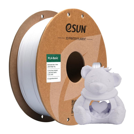 eSUN PLA Basic Filament 1.75mm, 1KG Spool (2.2 LBS) High Speed Printing 3D Printer PLA Filament,Designed for Fast Printing, Cold White eSUN
