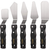 5 Pieces Large Painting Knife Set Pallet Knife Set Scraper Stainless Steel Spatula Palette Oil Painting Accessories Tools for Color Mixing Acrylic Mixing Supplies Honoson
