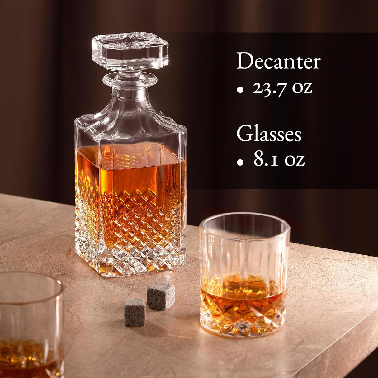 Luxury Gift For Men – Whiskey Decanter Set For Beloved Husband Or Dad Birthday Gift – 2 Whiskey Glasses And Decanter Set Is a Great Gift Idea for Whisky, Bourbon, Scotch lovers Hydro Gizmos