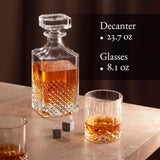 Luxury Gift For Men – Whiskey Decanter Set For Beloved Husband Or Dad Birthday Gift – 2 Whiskey Glasses And Decanter Set Is a Great Gift Idea for Whisky, Bourbon, Scotch lovers Hydro Gizmos