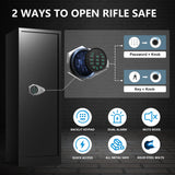ANXINWEI Gun Safe, 8-10 Gun Cabinet with Removable Shelf, Large Long Gun Safe for Rifles and Pistols with Digital Backlit Keypad, Quick Access Big Gun Locker with Dual Alarm, Rifle Safes for Home ANXINWEI