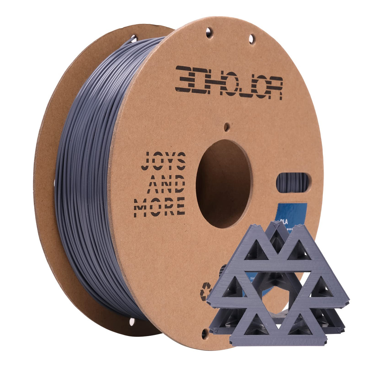 3DHoJor High Speed PLA Filament 1.75mm Grey,3D Printing Filament,1kg Cardboard Spool (2.2lbs), Fit Most FDM 3D Printer,Dimensional Accuracy +/- 0.03 mm,Odor Free, Clog Free, No Brittle Filaments 3DHoJor