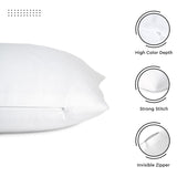 Cotton Canvas Throw Pillow Covers by Encasa Pack of 2 White 12"x12" No Insert with Hidden Zipper | Decorative Cushion Covers for Fall, Halloween, Thanksgiving, Christmas Encasa XO