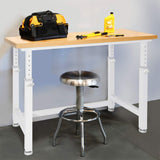 Seville Classics UltraHD Heavy Duty Workbench Table w/Solid Wood Top, 1000 lbs. Weight Capacity Workstation for Garage, Warehouse, Workshop, White, 48" W x 24" D x 28.5" to 42" H Desktop Seville Classics