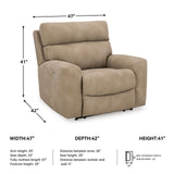 Signature Design by Ashley Next-Gen DuraPella Contemporary Faux Leather Wall Hugger Power Recliner with Adjustable Headrest and USB Ports, Light Brown Signature Design by Ashley