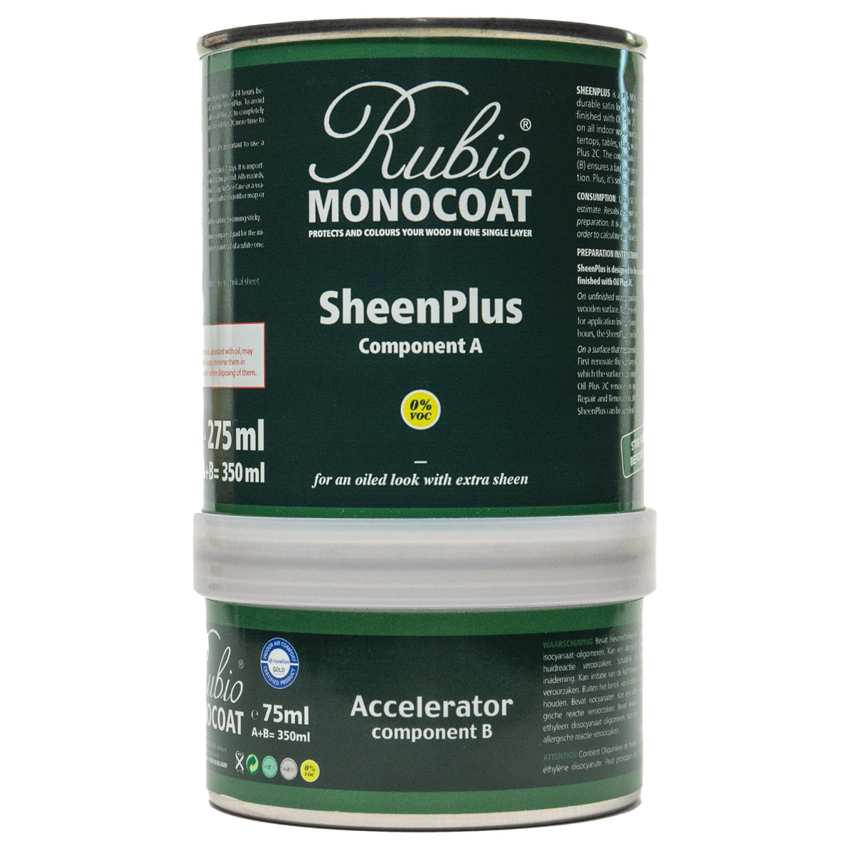 Rubio Monocoat SheenPlus 560 ft² | 0% VOC Satin Look Sheen Enhancer & Wood Finish for Interior Surfaces, Furniture, Floors, Countertops & Tables Finished with Oil Plus 2C | 350 ml Rubio Monocoat