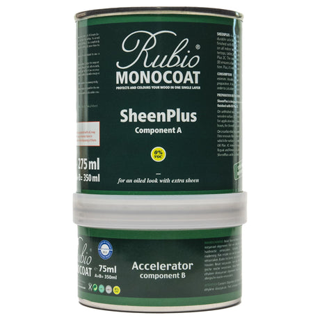 Rubio Monocoat SheenPlus 560 ft² | 0% VOC Satin Look Sheen Enhancer & Wood Finish for Interior Surfaces, Furniture, Floors, Countertops & Tables Finished with Oil Plus 2C | 350 ml Rubio Monocoat