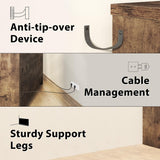 HSH Bar Cabinet with Mini Fridge Space, 70.9” Large Wood Wine Cabinet with Cooler Space, Farmhouse Long Liquor Cabinet with Drawer Storage, Metal Sideboard Buffet for Kitchen Dining Room, Rustic Brown HSH