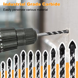 Professional Masonry Drill Bit Set (10PCS) for Glass/Brick/Plastic/Cement/Wood/Tile/Etc, Industrial Strength Carbide Drill Bit Tip, 1/8"-1/2" by TITGGI TITGGI