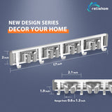 reliahom Broom Holder Mop Hanger Wall Mount Metal Organization Garage Storage System Garden Kitchen Tool Organizer (4 Racks with 5 Hooks, Silver) reliahom