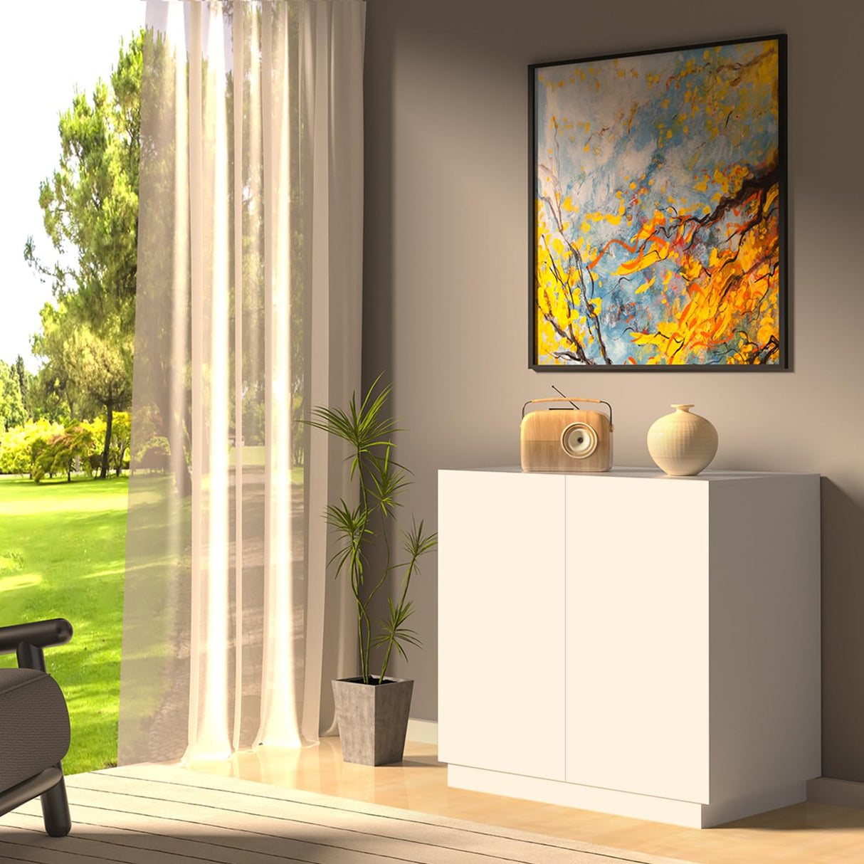 Amunrbrek Litter Box Enclosure, Large Litter Box Furniture, Modern Cat Litter Box Enclosure Furniture with Storage, Side Cabinet (White) amunrbrek