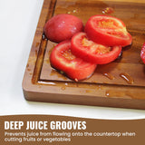 Acacia Wood Cutting Boards Set of 3 for Kitchen, Large Wooden Cutting Board with Juice Groove, Charcuterie Board, Chopping Board for Meat, Cheese, Fruits(17x12, 12x10, 12x7 inch) Misawce