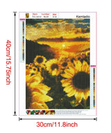 DIY 5D Diamond Painting Kits for Adults Full Drill Embroidery Paintings Rhinestone Pasted DIY Painting Arts Craft for Home Wall Decor（Sunflower in The Sunset） Kemladio